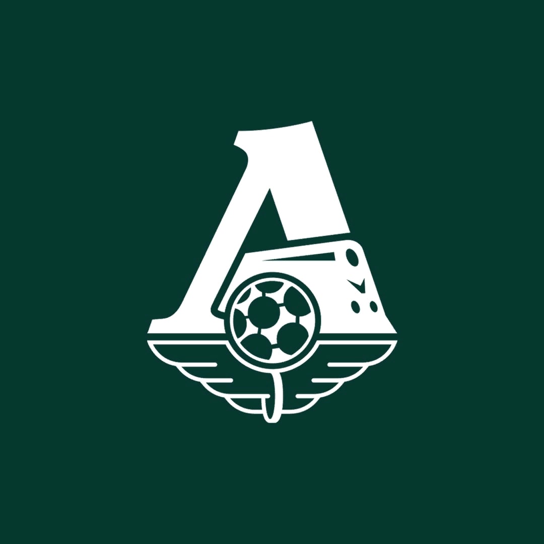 Логотип Локо новой формы на зелёном фоне