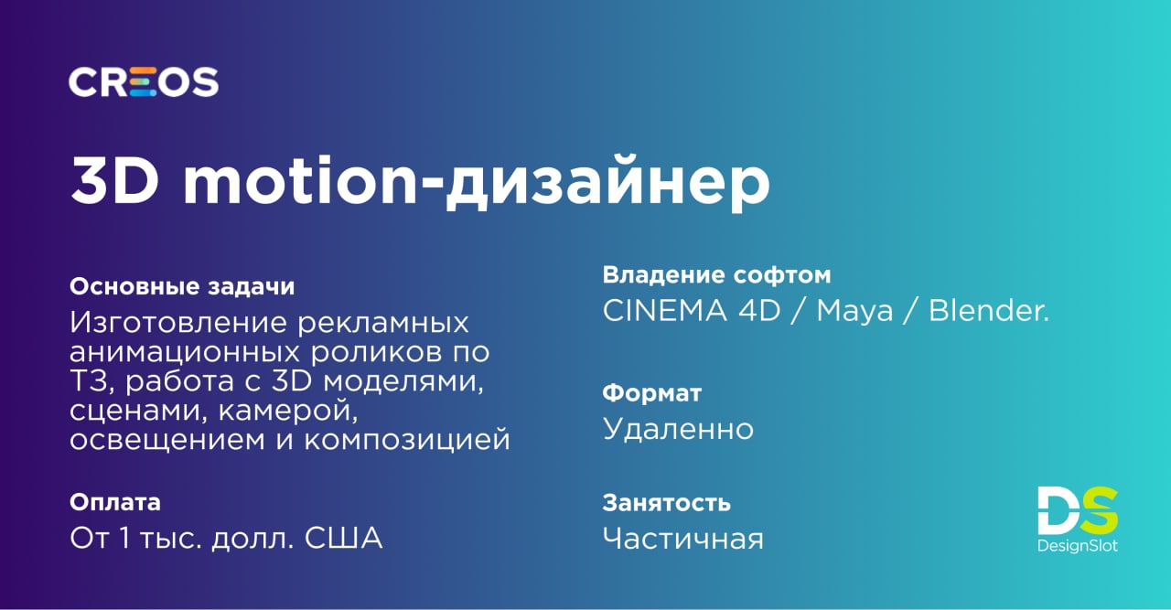 Motion designer вакансии