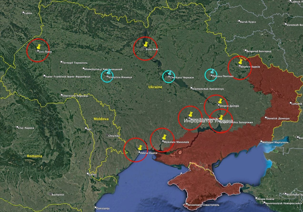 Карта украины кривой рог