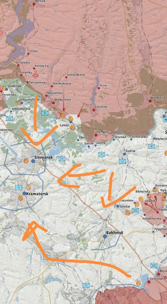 Краматорск новости сегодня карта. Окружение украинских войск в Бахмуте. Окружение Славянска и Краматорска карта. Славянск Краматорск карта спецоперации. Восток Украины.