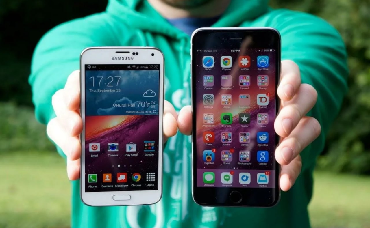 Какой телефон на сегодня самый лучший. Samsung s5 vs iphone 6. Iphone vs Samsung. Современные смартфоны. Популярные телефоны.