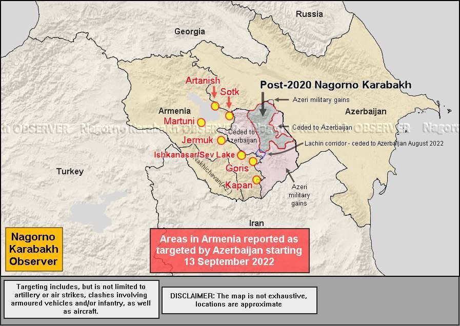 Карта нагорного карабаха 2022 года