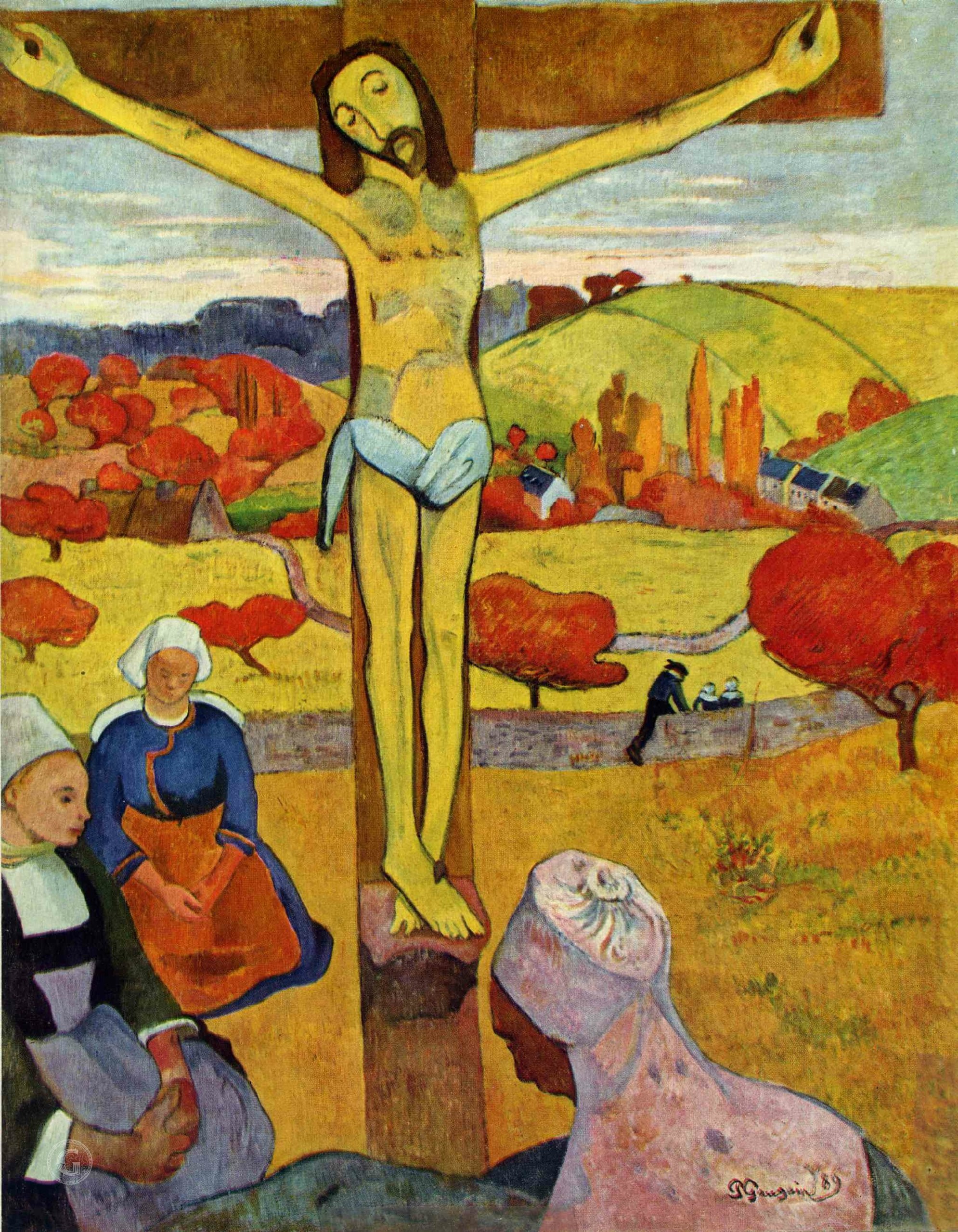Гоген художник картины. Поль Гоген жёлтый Христос. Постимпрессионизм Гоген. Поль Гоген Распятие Христос. Картины 1889