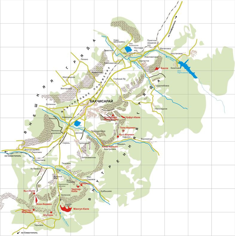 Карта крыма мангуп кале